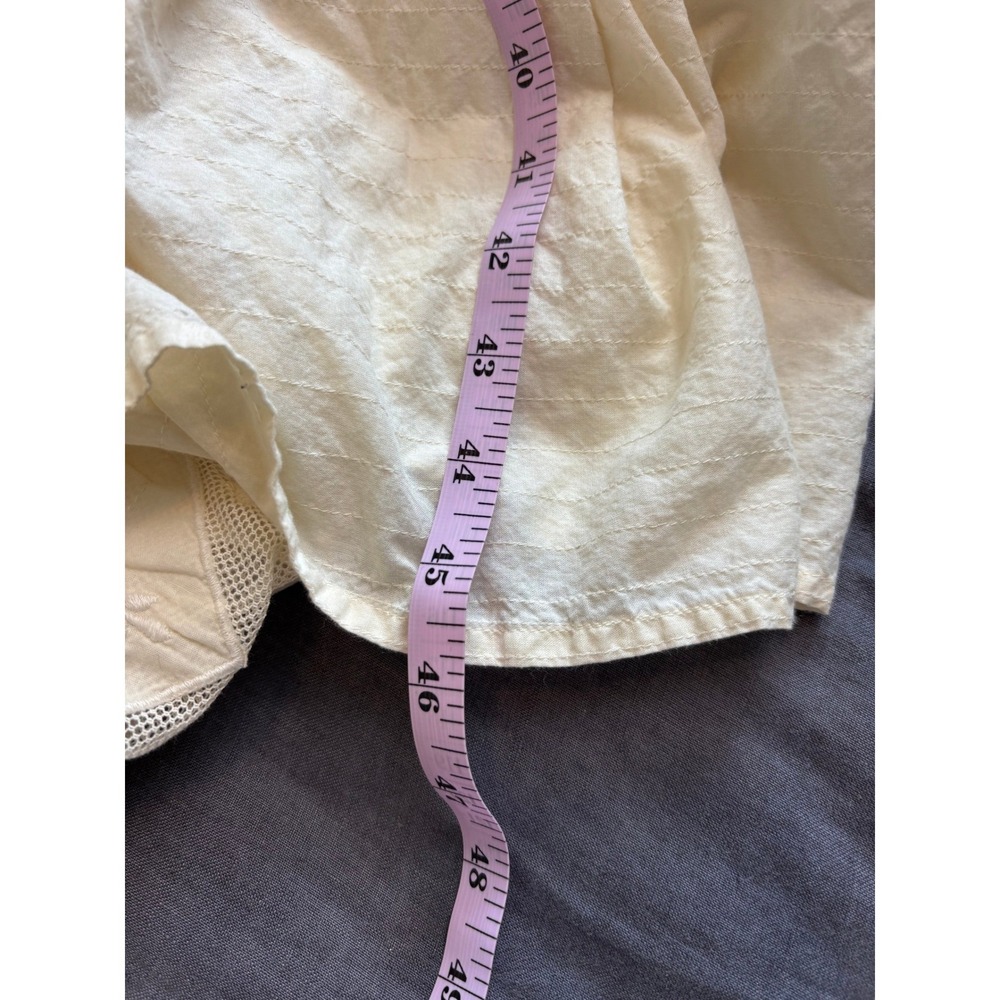 Lucky Brand Maxi Dress Cream Womens Large Embroidered Eyelet Tiered Open Back - Picture 13 of 13